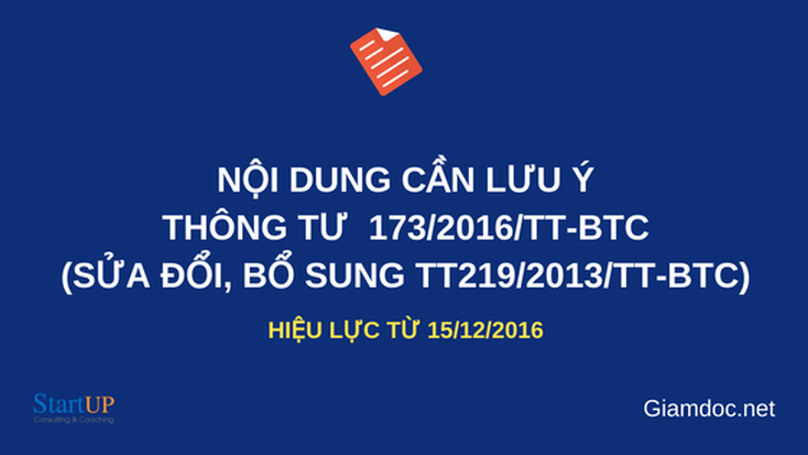 Thong tu 173/2016/TT-BTC